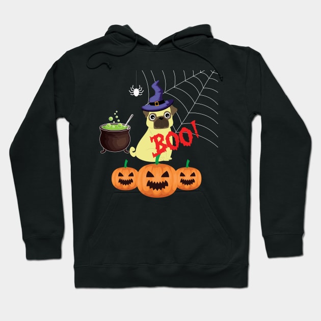 funny halloween with lovely scary dog Hoodie by tedd